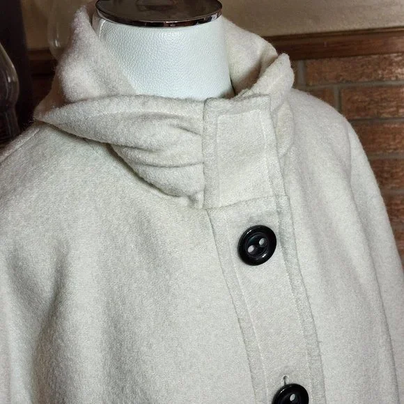 Preston & York Oversized Cream Wool Blend Coat Medium - Picture 4 of 6